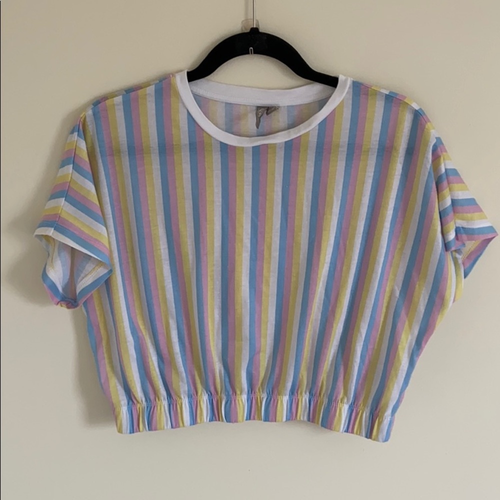ASOS pastel stripe crop